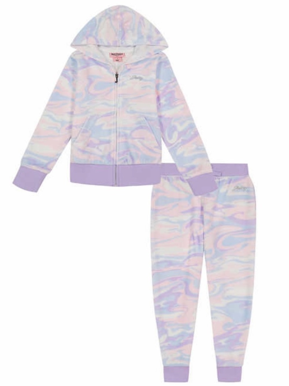 Juicy Couture Girl's Hoodie Joggers Track Set Velour Size 7 NWT